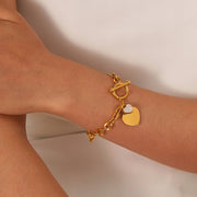 "Hearts" Bracelet, 18K Gold Plated