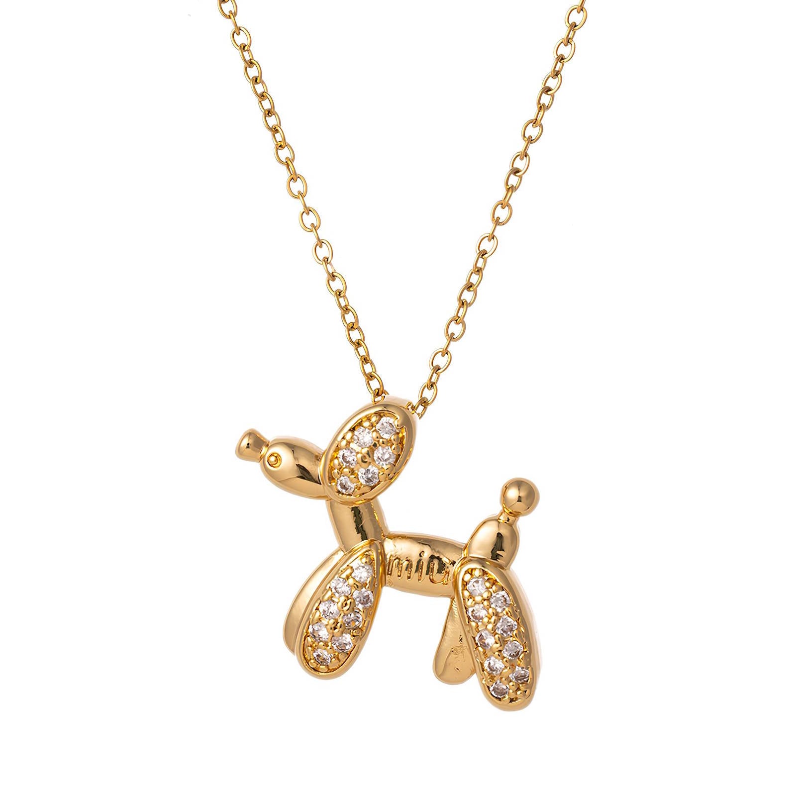 "Balloon Dog" Necklace, 18K Gold Plated