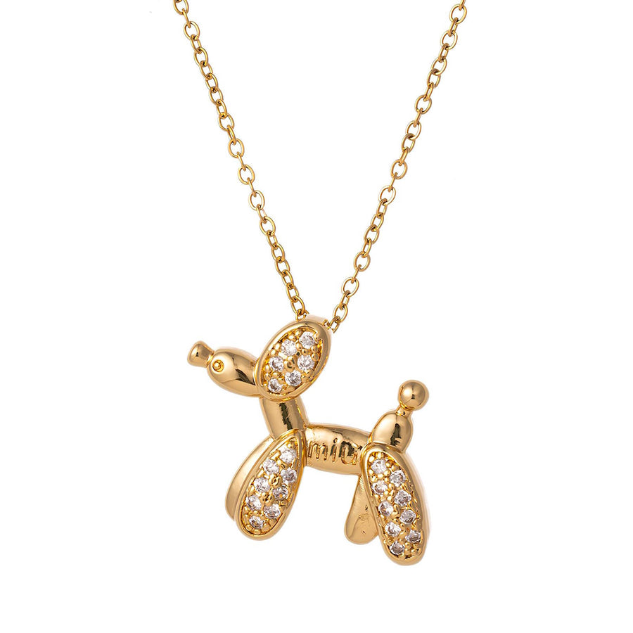 "Balloon Dog" Necklace, 18K Gold Plated