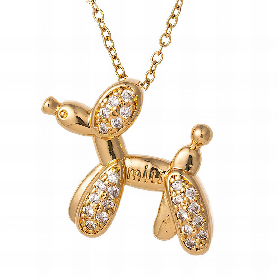 "Balloon Dog" Necklace, 18K Gold Plated