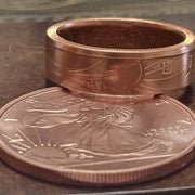 Walking Liberty and sun copper ring