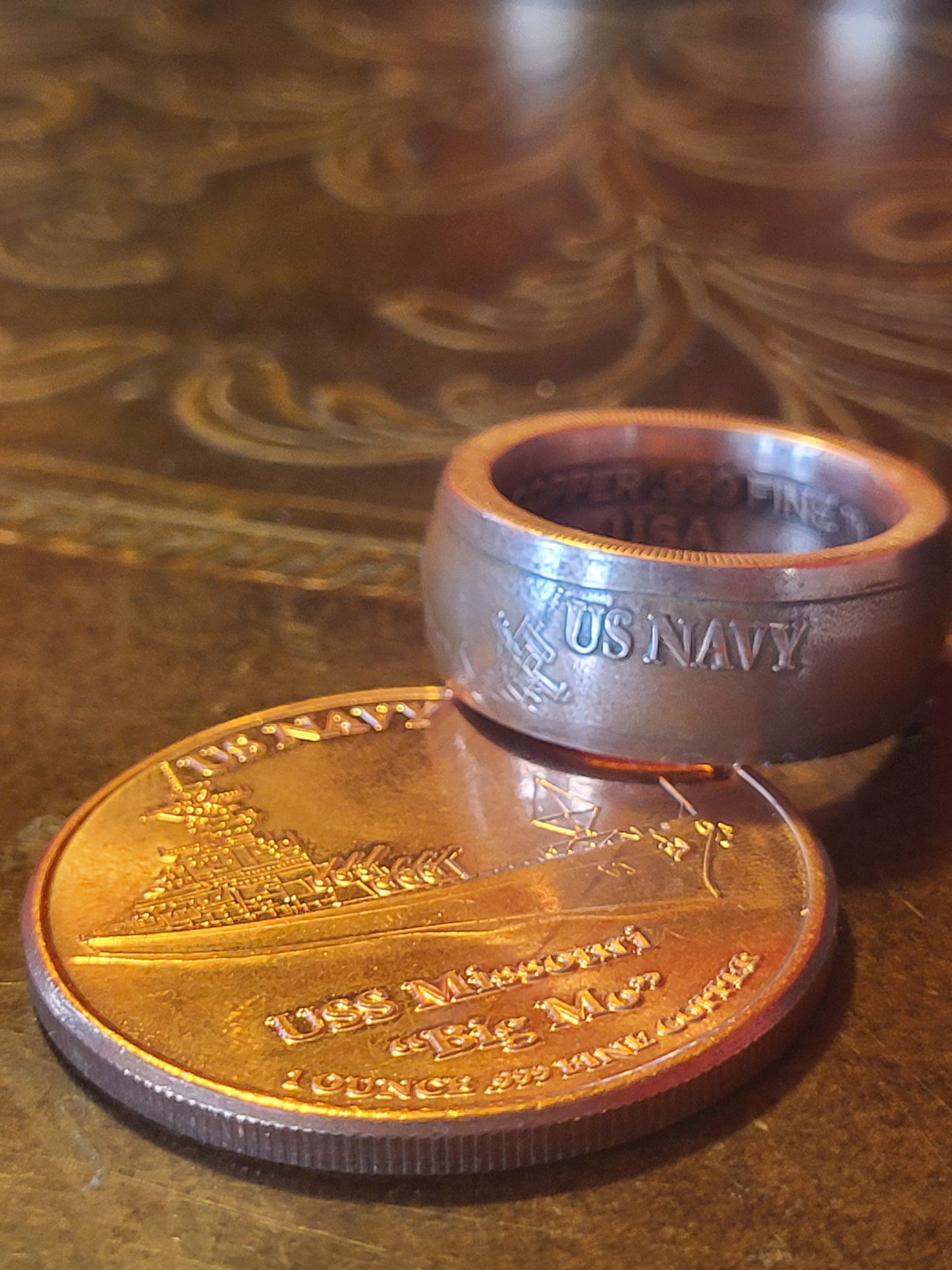1oz .999 Navy copper Ring