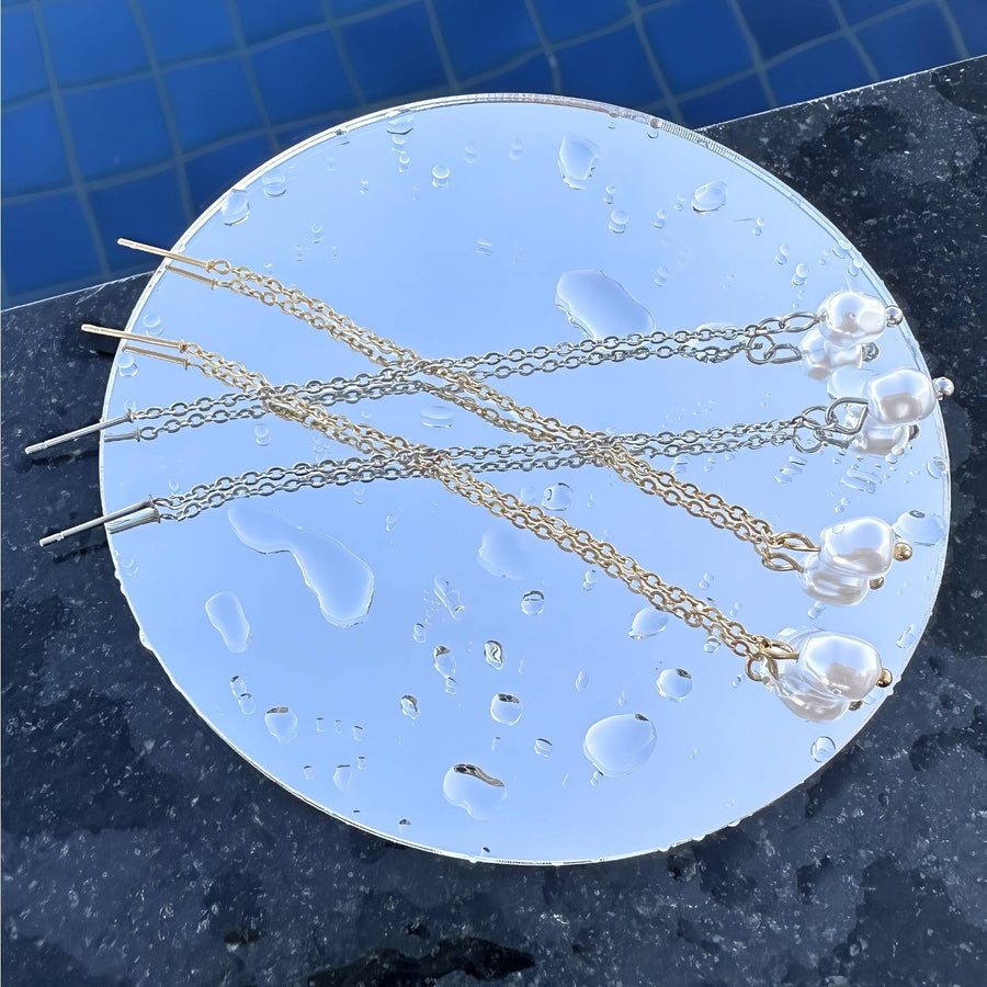 Earrings, 18K Gold Plated Steel