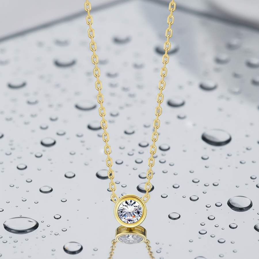 Necklace, 18K Gold Plated Steel