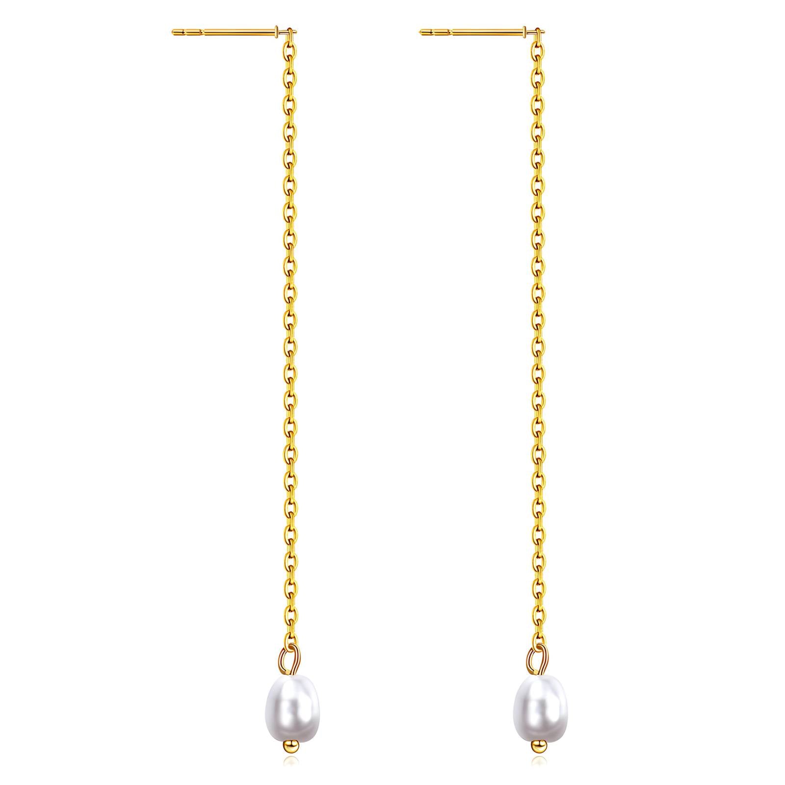 Earrings, 18K Gold Plated Steel