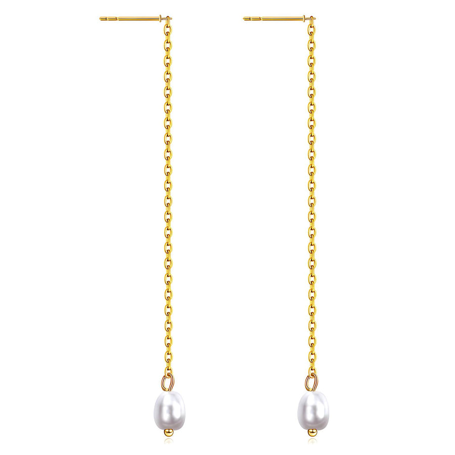 Earrings, 18K Gold Plated Steel