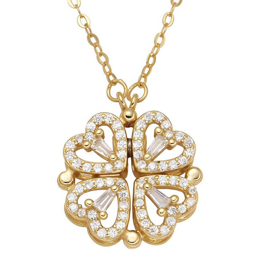 Flower Necklace, 18K Gold Plated Steel