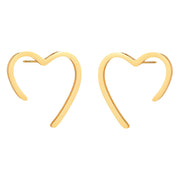 Hearts Earrings, 18K Gold Plated Steel