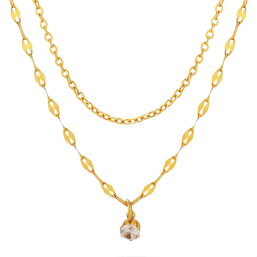 Necklace, 18K Gold Plated Steel