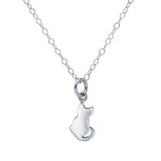 Silver Necklace with Cat Pendant