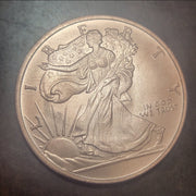 Walking Liberty and sun copper ring